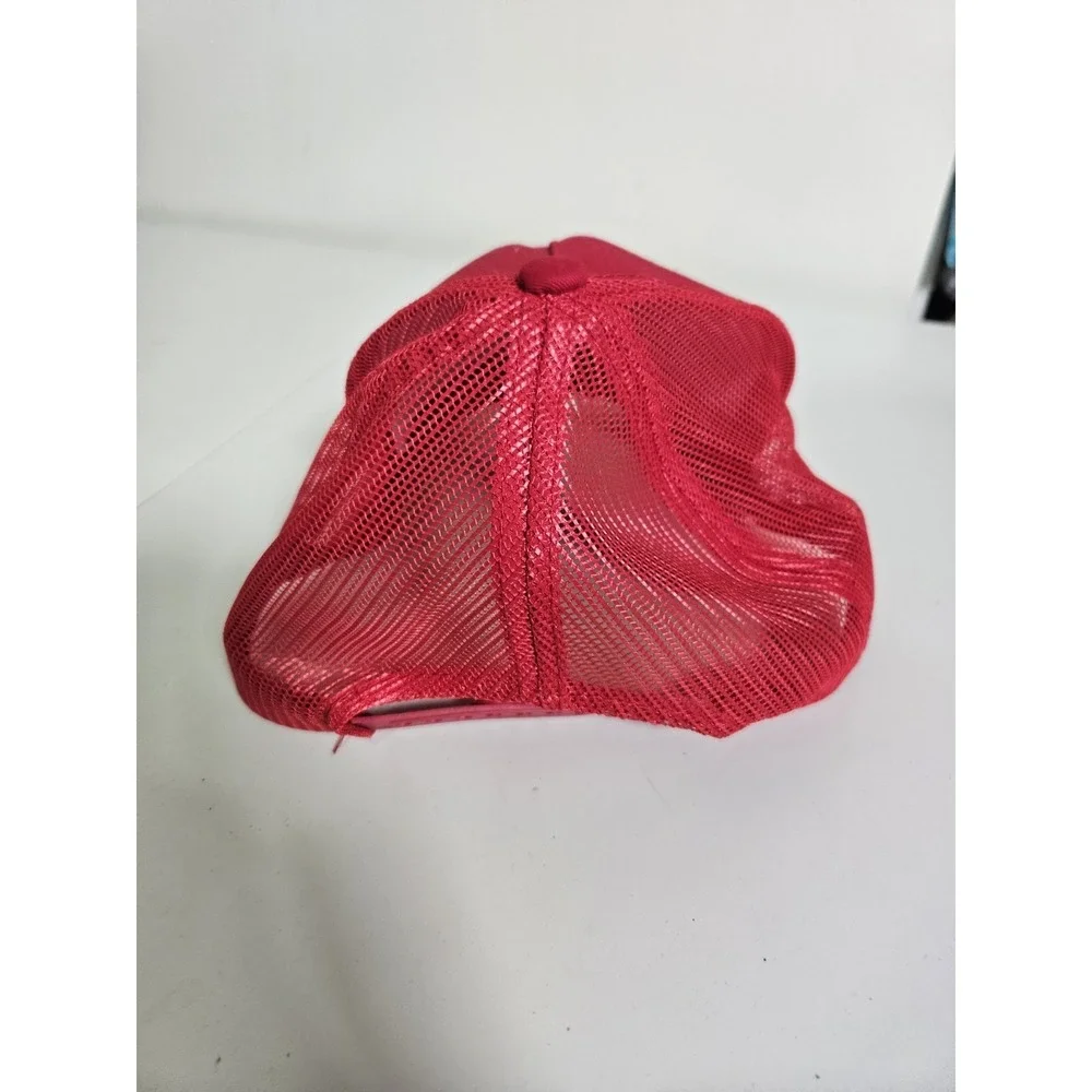Bass Pro Shops Hat Men's One Size Adjustable Snap Back‎ Red Mesh Trucker